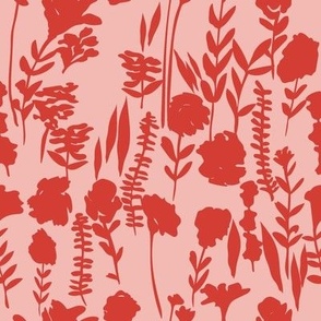 medium // Wildflowers Ditsy Ruby Red on Peach // 8”