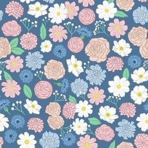 Ditsy Floral - Washed Cobalt