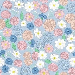 Ditsy Floral - Baby Blue