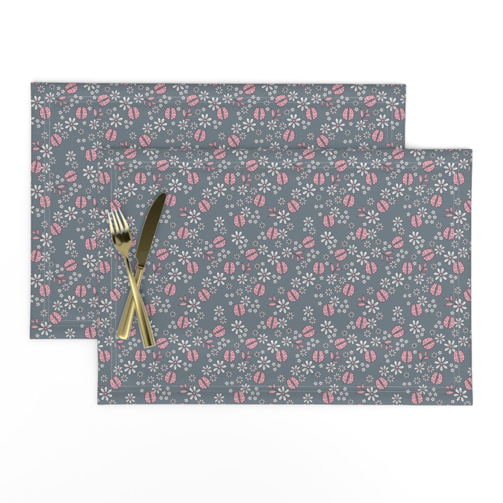 Little brain surgeon -  Back to school science nerd - Smart minimal brains and branches with flowers and leaves in pink white on slate grey