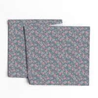 Little brain surgeon -  Back to school science nerd - Smart minimal brains and branches with flowers and leaves in pink white on slate grey