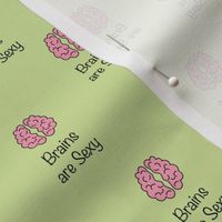 Back to school science nerd - Minimal boho smart is the new sexy  funny brains pun in pink on lime