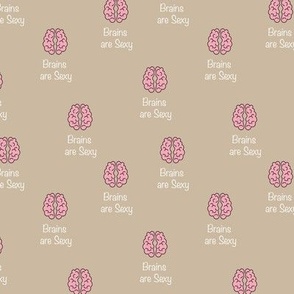 Back to school science nerd - Minimal boho smart is the new sexy  funny brains pun in pink on beige