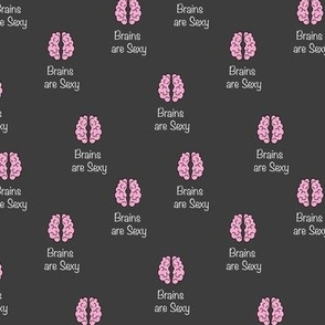 Back to school science nerd - Minimal boho smart is the new sexy  funny brains pun in pink on charcoal