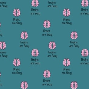 Back to school science nerd - Minimal boho smart is the new sexy funny brains pun in pink on vintage blue