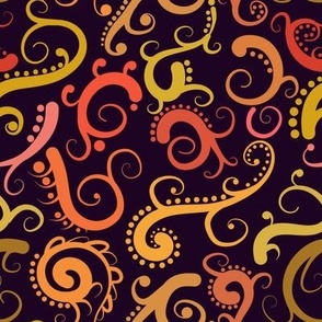 SWIRLS on Dark Purple