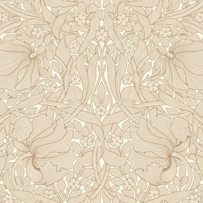 William Morris ~ Antiqued Pimpernel ~  Cosmic Latte  