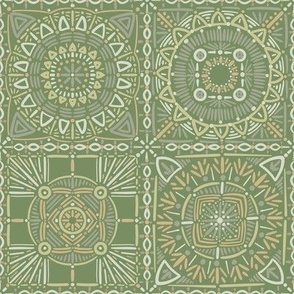 boho square tiles (sage green)