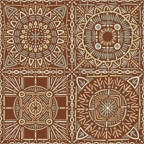 Boho tile squares (earthy tones)