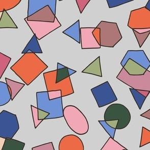 Memphis Style Scattered Geometric Shapes