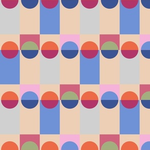 Retro Circles on Color Blocks