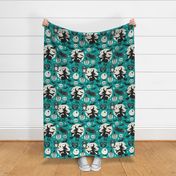 Witchy Wonders - Retro Halloween Teal Large Scale