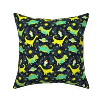 Space Dinosaurs (Small Lime, Yellow, Teal)
