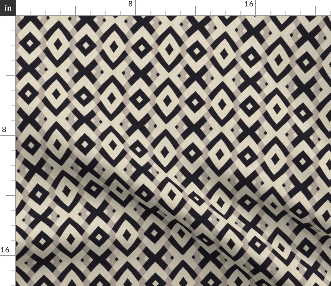 VINTAGE FABRIC - GRAY, BLACK AND OFF-WHITE