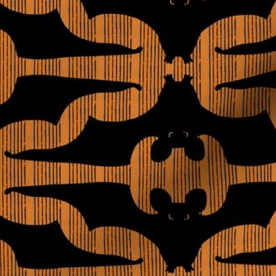 Black Bats on Orange Stripes