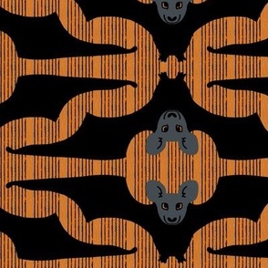 Black and Gray Bats on Orange Stripes