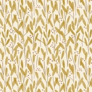 Watercolor Wheat // Golden Mustard Yellow on Creamy Tan // 