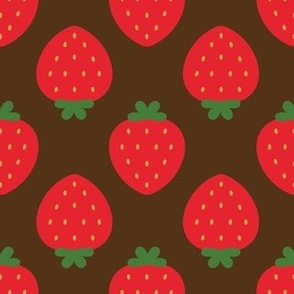 Strawberries with Chocolate Background