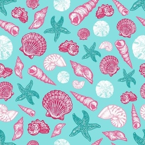 Seashells - Pink & Turquoise