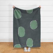 Jumbo Dots Send Me a Signal from a Window Garden - gray green (half scale)