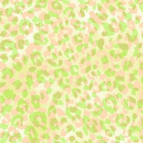 Green pink modern painted leopard print