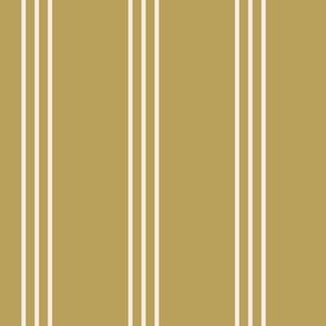 The minimalist classic triple stripes cottage country mudcloth style abstract baby nursery design in vintage light custard mustard yellow lime