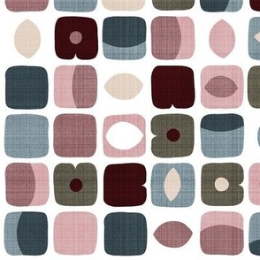 Retro Geo Stone Fruits Earth Tones