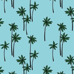 Freehand Palm Trees beach vibes tropical island surf nursery summer theme green teal blue