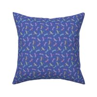 Multicolor Dragonflies on mottled blue 3-inch repeat