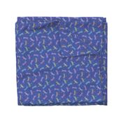Multicolor Dragonflies on mottled blue 6-inch repeat
