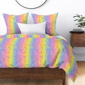 Multicolor Dragonflies on pastel rainbow 12-inch repeat