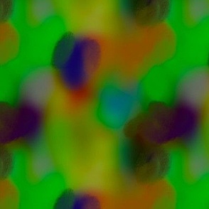 Saturated bright green and blue blurred abstract marks small coor