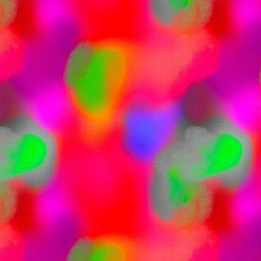 Saturated vibrant blurred colours, red, lime green, eggplant small coordinate