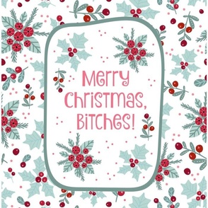 14x18 Panel Merry Christmas, Bitches! for DIY Kitchen Hand Towel Garden Flag or Small Wall Hanging