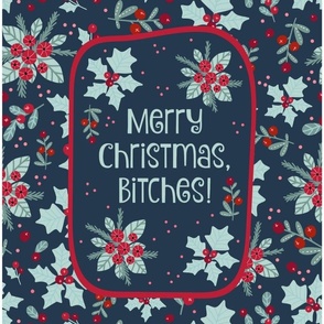  14x18 Panel Merry Christmas, Bitches! for DIY Kitchen Hand Towel Garden Flag or Small Wall Hanging