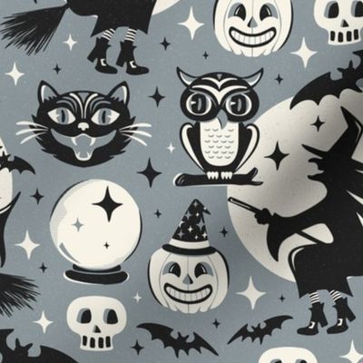 Witchy Wonders - Retro Halloween Gray Regular Scale