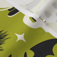 Witchy Wonders - Retro Halloween Lime Green Large Scale