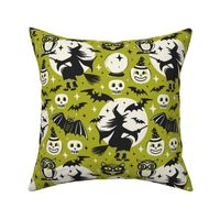 Witchy Wonders - Retro Halloween Lime Green Regular Scale