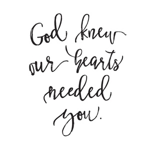 36x54 blanket: god knew our hearts needed you
