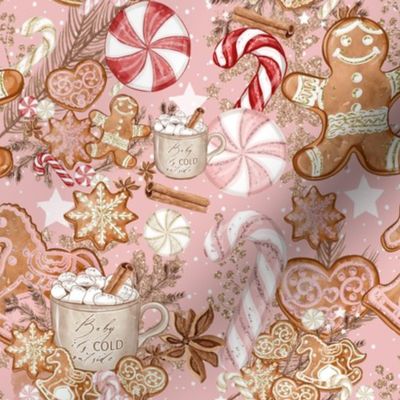 Gingerbread Cookies Christmas blush pink