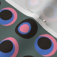 Blue Pink Black Retro Dots