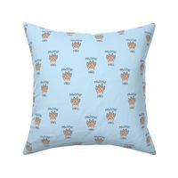 Positive vibes - Pawsitive pet vibes cats and dogs paw design veterinarian print on baby blue