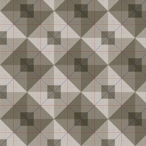 Argyle-inspired seamless pattern with blue and red lines