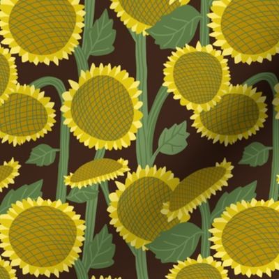 Sunflower Field on Dark Chocolate by Brittanylane