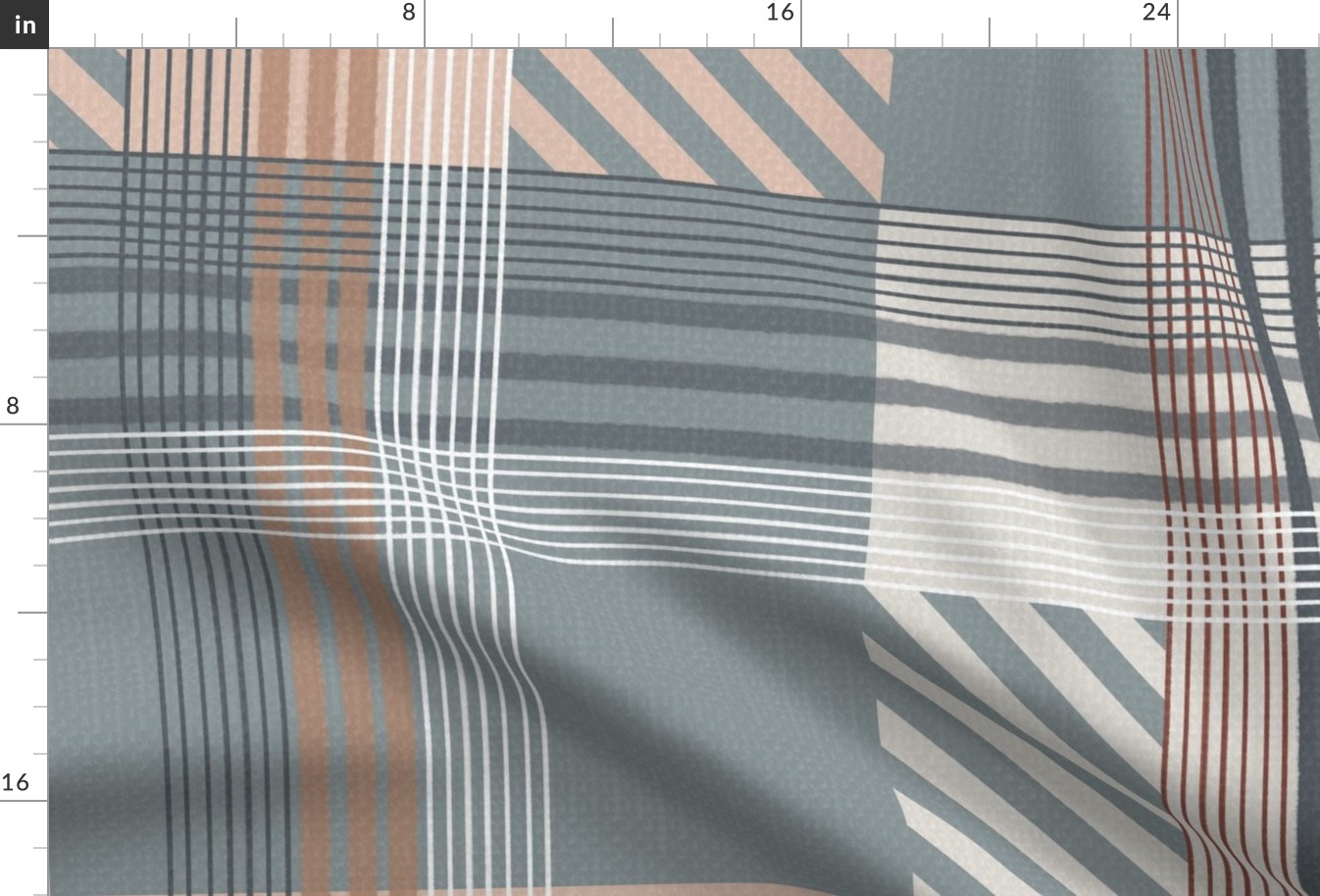 Autumn check - grey - large scale