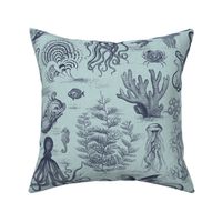 TOILE DE MER DEUX - DARK BLUE ON LIGHT BLUE