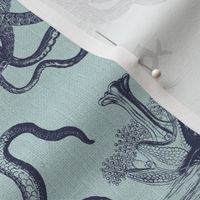 TOILE DE MER DEUX - DARK BLUE ON LIGHT BLUE