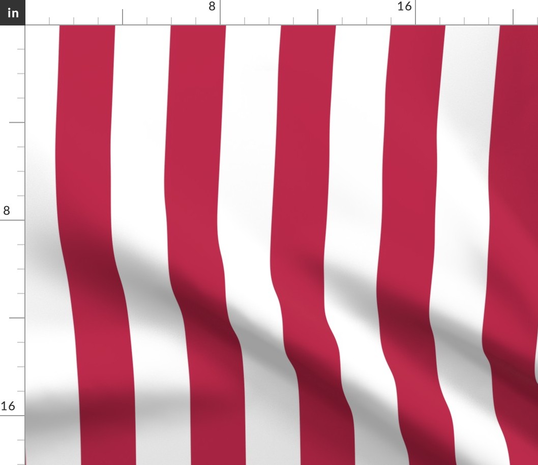 2 inch Viva Magenta and white stripes vertical