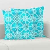 Crochet snow flakes - icy background