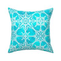 Crochet snow flakes - icy background